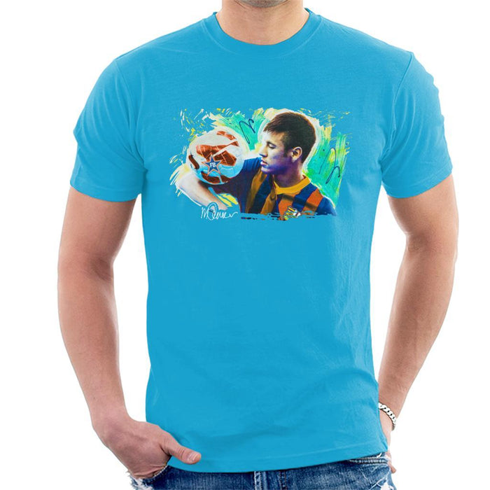 Sidney Maurer Original Portrait Of Neymar Barcelona Mens T-Shirt - Mens T-Shirt