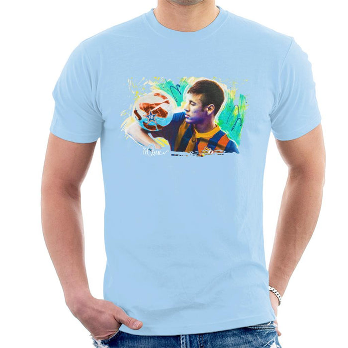 Sidney Maurer Original Portrait Of Neymar Barcelona Mens T-Shirt - Mens T-Shirt