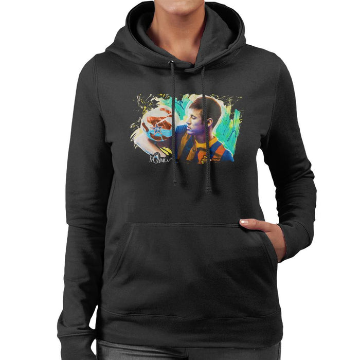 Sidney Maurer Original Portrait Of Neymar Barcelona Womens Hooded Sweatshirt - Womens Hooded Sweatshirt