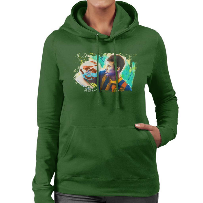 Sidney Maurer Original Portrait Of Neymar Barcelona Womens Hooded Sweatshirt - Womens Hooded Sweatshirt