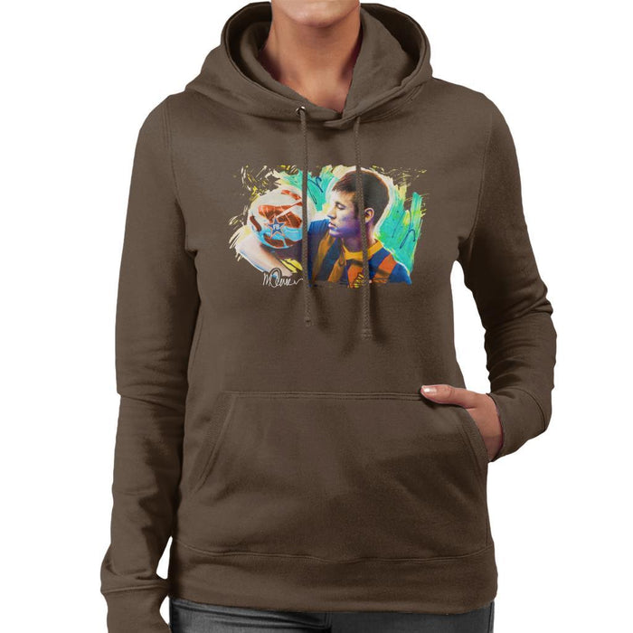 Sidney Maurer Original Portrait Of Neymar Barcelona Womens Hooded Sweatshirt - Womens Hooded Sweatshirt