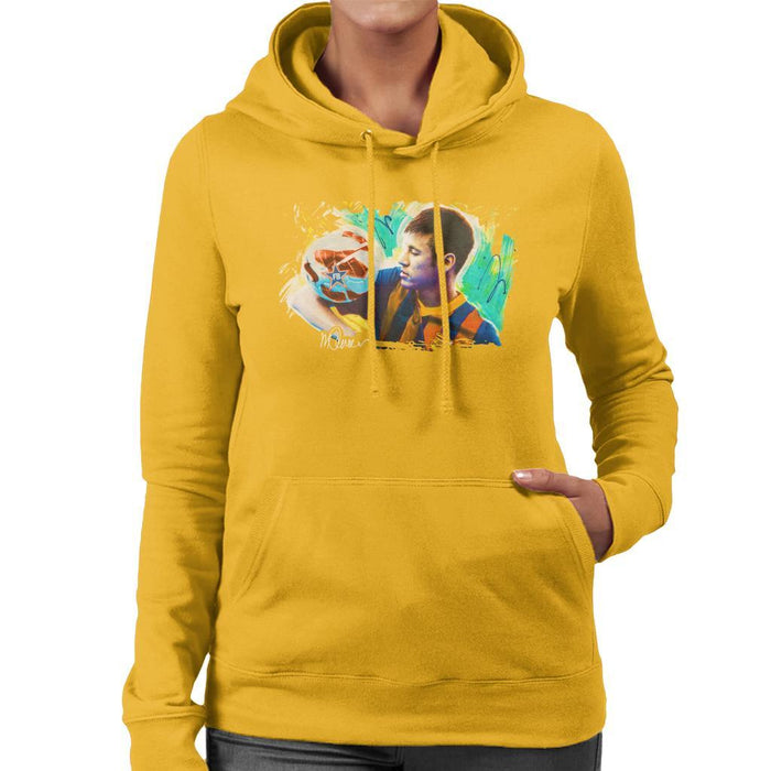 Sidney Maurer Original Portrait Of Neymar Barcelona Womens Hooded Sweatshirt - Womens Hooded Sweatshirt