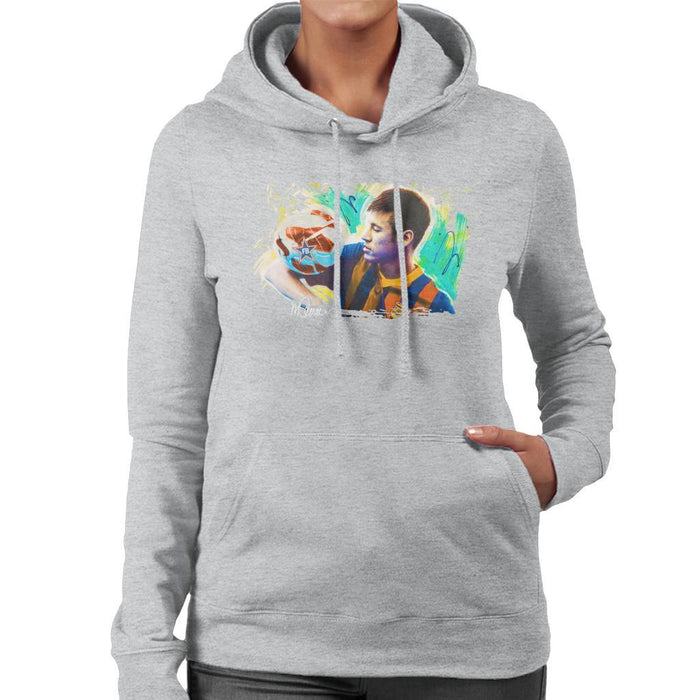 Sidney Maurer Original Portrait Of Neymar Barcelona Womens Hooded Sweatshirt - Womens Hooded Sweatshirt