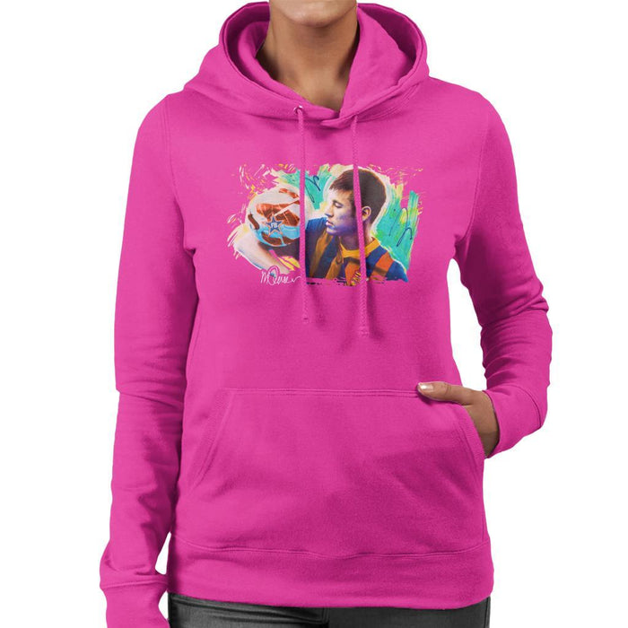 Sidney Maurer Original Portrait Of Neymar Barcelona Womens Hooded Sweatshirt - Womens Hooded Sweatshirt