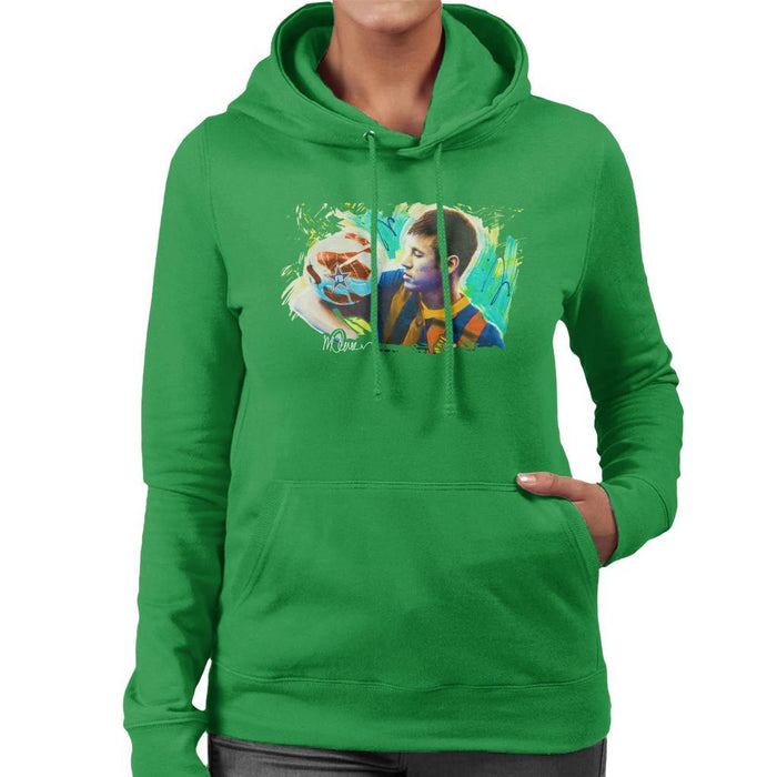 Sidney Maurer Original Portrait Of Neymar Barcelona Womens Hooded Sweatshirt - Womens Hooded Sweatshirt