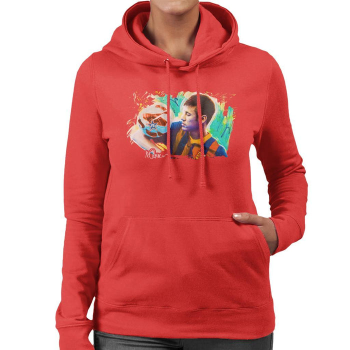 Sidney Maurer Original Portrait Of Neymar Barcelona Womens Hooded Sweatshirt - Womens Hooded Sweatshirt