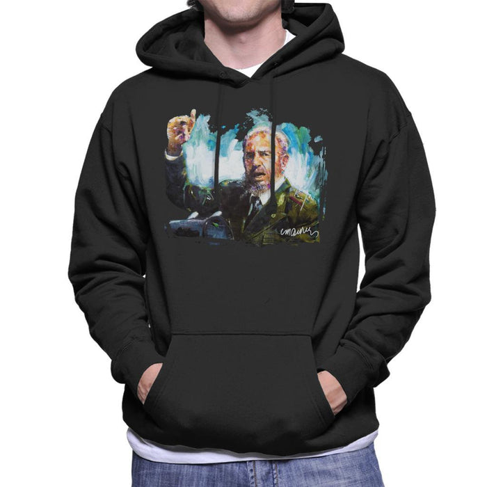 Sidney Maurer Original Portrait Of Fidel Castro Mens Hooded Sweatshirt - Mens Hooded Sweatshirt