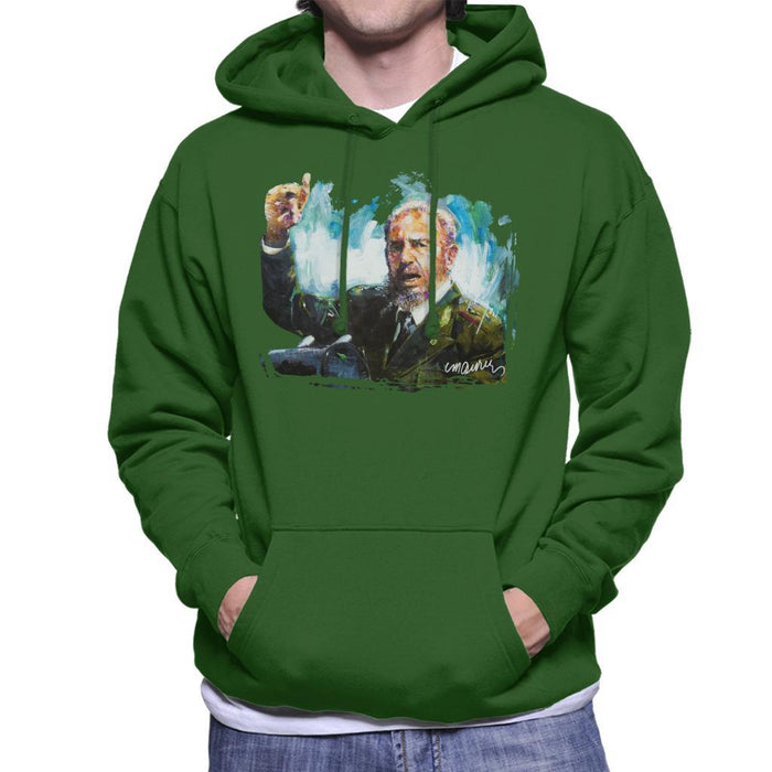 Sidney Maurer Original Portrait Of Fidel Castro Mens Hooded Sweatshirt - Mens Hooded Sweatshirt