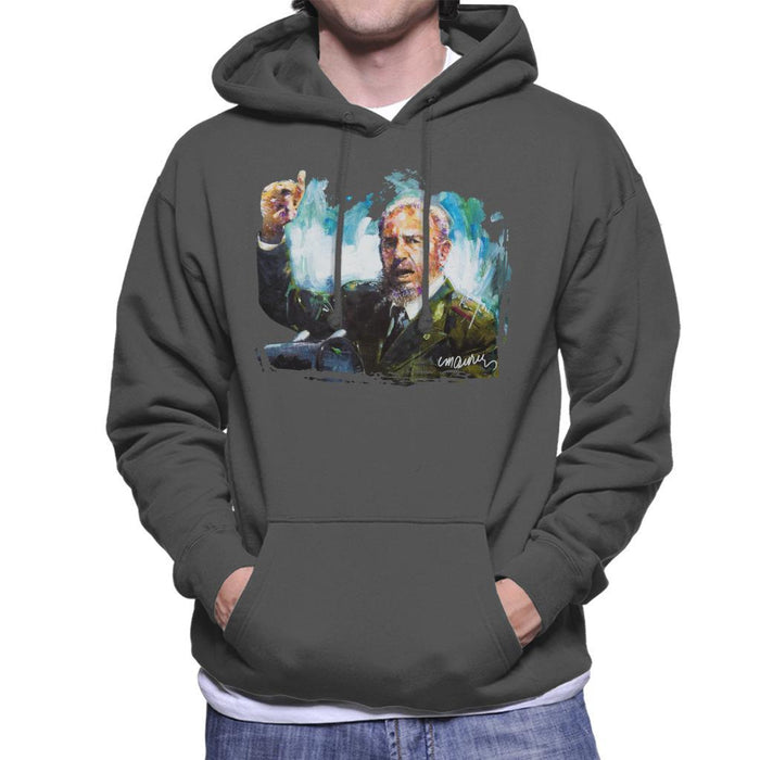 Sidney Maurer Original Portrait Of Fidel Castro Mens Hooded Sweatshirt - Mens Hooded Sweatshirt