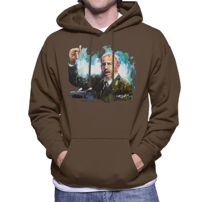 Sidney Maurer Original Portrait Of Fidel Castro Mens Hooded Sweatshirt - Mens Hooded Sweatshirt