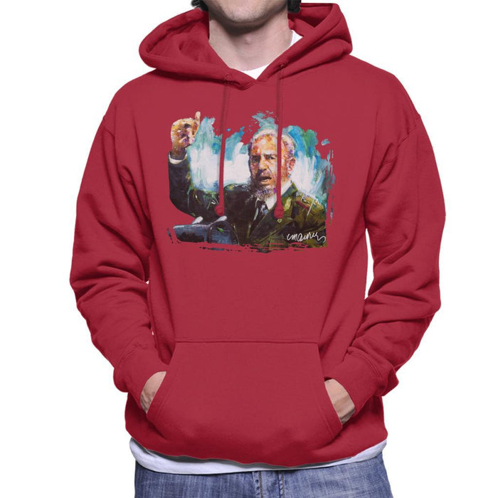 Sidney Maurer Original Portrait Of Fidel Castro Mens Hooded Sweatshirt - Mens Hooded Sweatshirt
