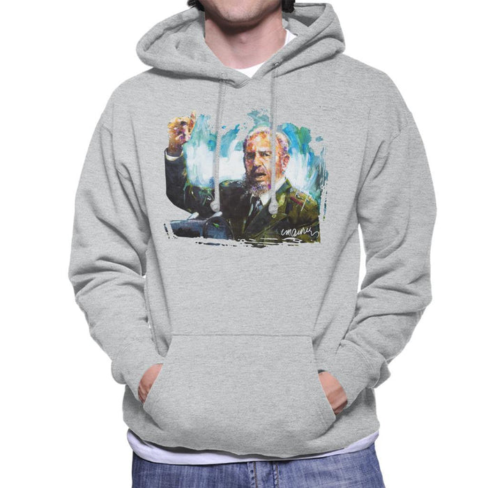 Sidney Maurer Original Portrait Of Fidel Castro Mens Hooded Sweatshirt - Mens Hooded Sweatshirt