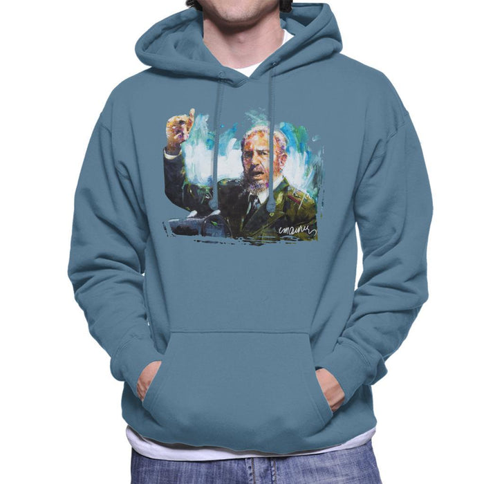 Sidney Maurer Original Portrait Of Fidel Castro Mens Hooded Sweatshirt - Mens Hooded Sweatshirt