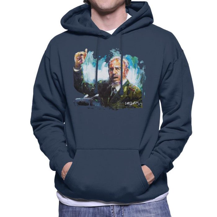 Sidney Maurer Original Portrait Of Fidel Castro Mens Hooded Sweatshirt - Mens Hooded Sweatshirt