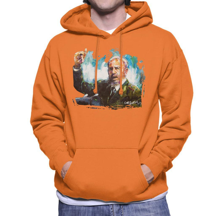 Sidney Maurer Original Portrait Of Fidel Castro Mens Hooded Sweatshirt - Mens Hooded Sweatshirt