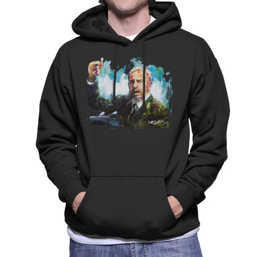 Sidney Maurer Original Portrait Of Fidel Castro Mens Hooded Sweatshirt - Mens Hooded Sweatshirt