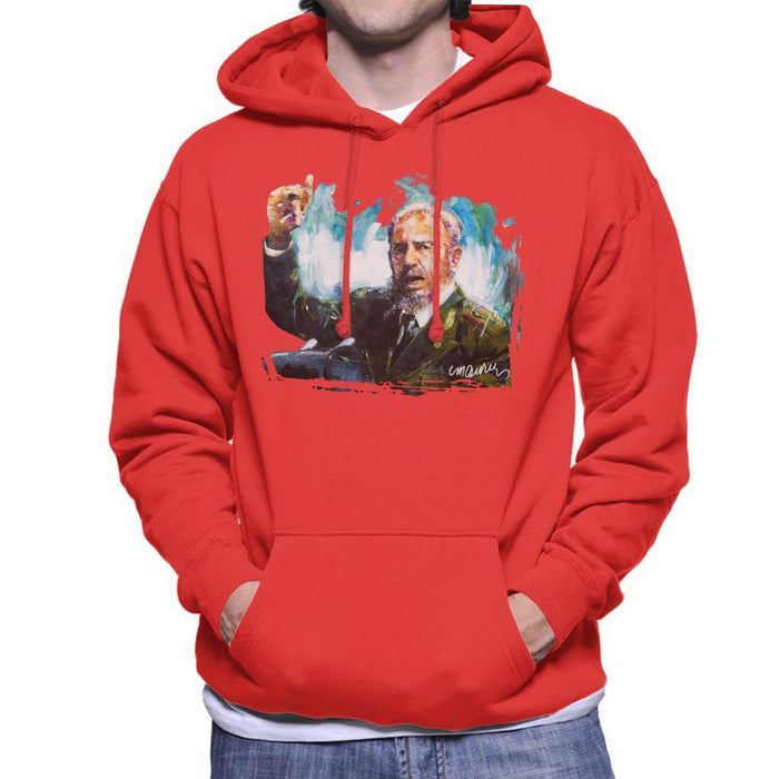 Sidney Maurer Original Portrait Of Fidel Castro Mens Hooded Sweatshirt - Mens Hooded Sweatshirt