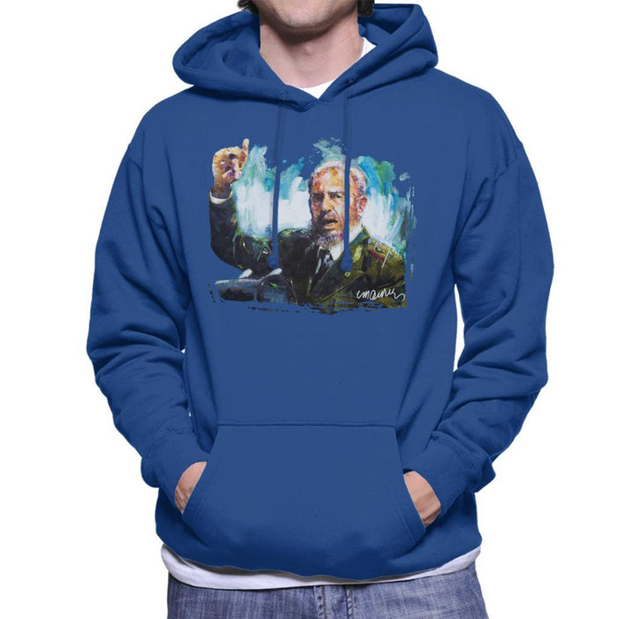 Sidney Maurer Original Portrait Of Fidel Castro Mens Hooded Sweatshirt - Mens Hooded Sweatshirt