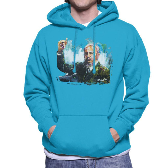 Sidney Maurer Original Portrait Of Fidel Castro Mens Hooded Sweatshirt - Mens Hooded Sweatshirt