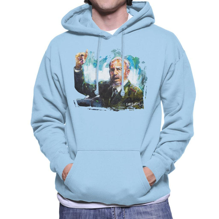 Sidney Maurer Original Portrait Of Fidel Castro Mens Hooded Sweatshirt - Mens Hooded Sweatshirt