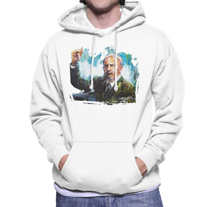 Sidney Maurer Original Portrait Of Fidel Castro Mens Hooded Sweatshirt - Mens Hooded Sweatshirt