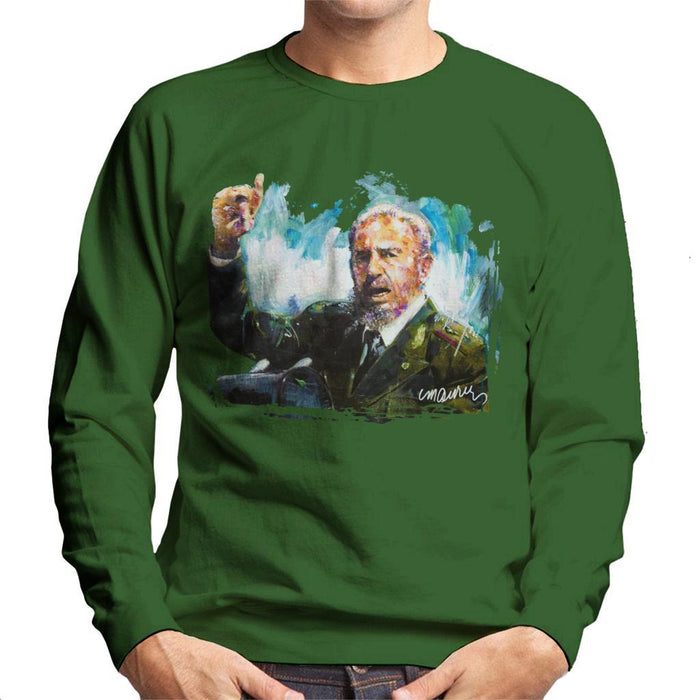 Sidney Maurer Original Portrait Of Fidel Castro Mens Sweatshirt - Mens Sweatshirt
