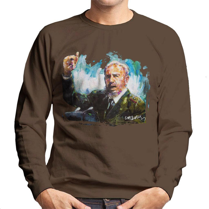 Sidney Maurer Original Portrait Of Fidel Castro Mens Sweatshirt - Mens Sweatshirt