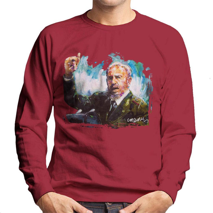 Sidney Maurer Original Portrait Of Fidel Castro Mens Sweatshirt - Mens Sweatshirt