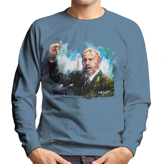 Sidney Maurer Original Portrait Of Fidel Castro Mens Sweatshirt - Mens Sweatshirt