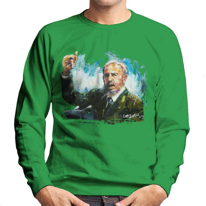 Sidney Maurer Original Portrait Of Fidel Castro Mens Sweatshirt - Mens Sweatshirt