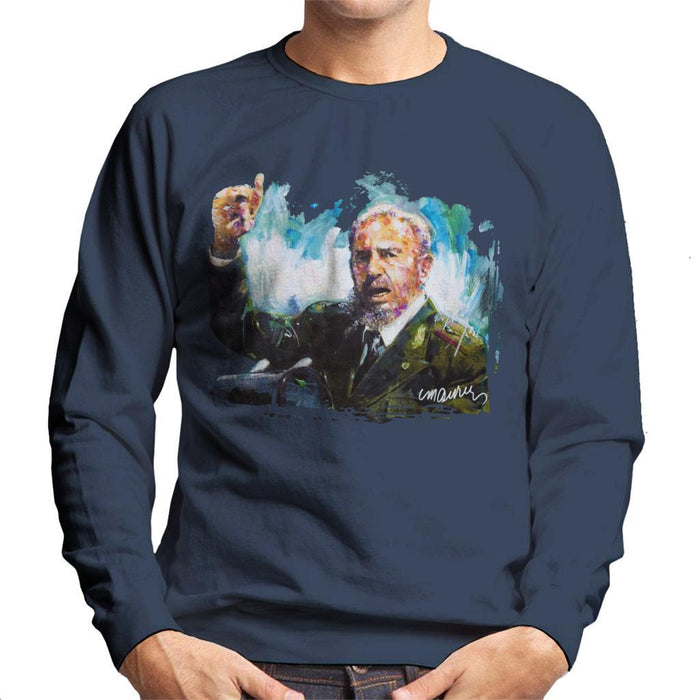 Sidney Maurer Original Portrait Of Fidel Castro Mens Sweatshirt - Mens Sweatshirt