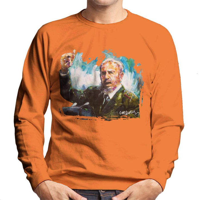 Sidney Maurer Original Portrait Of Fidel Castro Mens Sweatshirt - Mens Sweatshirt