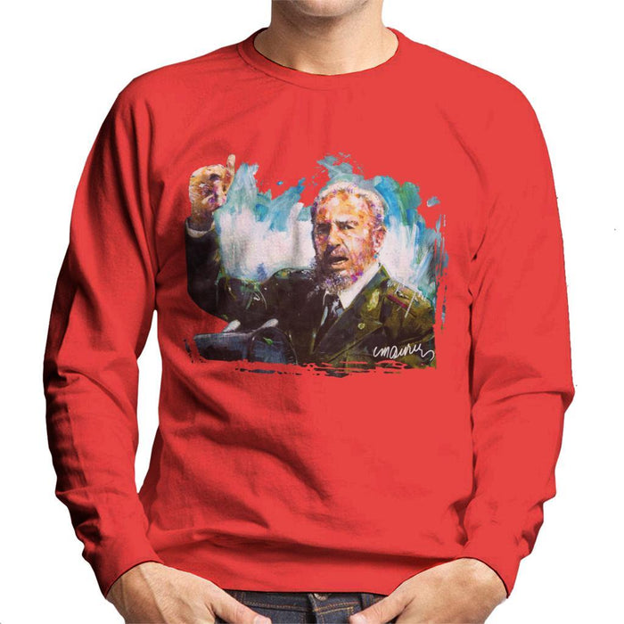 Sidney Maurer Original Portrait Of Fidel Castro Mens Sweatshirt - Mens Sweatshirt