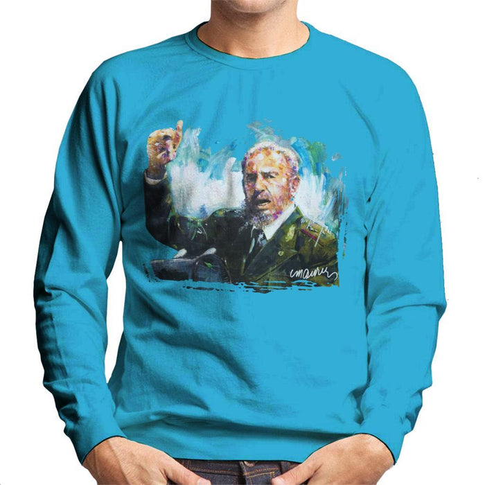 Sidney Maurer Original Portrait Of Fidel Castro Mens Sweatshirt - Mens Sweatshirt