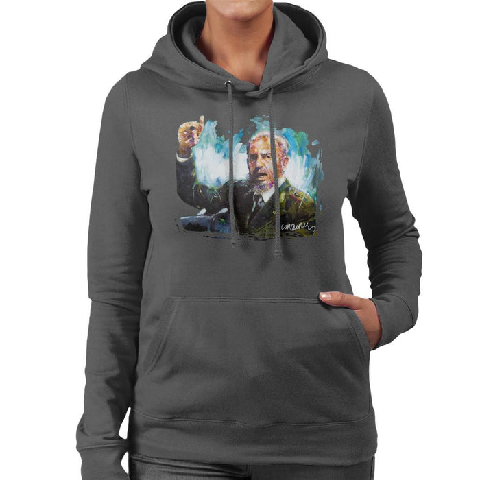 Sidney Maurer Original Portrait Of Fidel Castro Womens Hooded Sweatshirt - Womens Hooded Sweatshirt