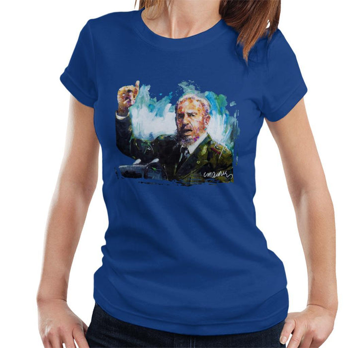 Sidney Maurer Original Portrait Of Fidel Castro Womens T-Shirt - Womens T-Shirt