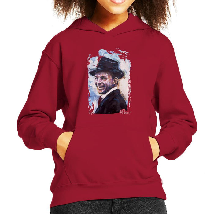 Sidney Maurer Original Portrait Of Frank Sinatra Hat Kids Hooded Sweatshirt - Kids Boys Hooded Sweatshirt