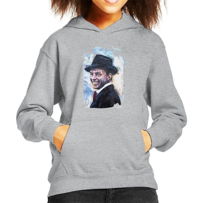 Sidney Maurer Original Portrait Of Frank Sinatra Hat Kids Hooded Sweatshirt - Kids Boys Hooded Sweatshirt