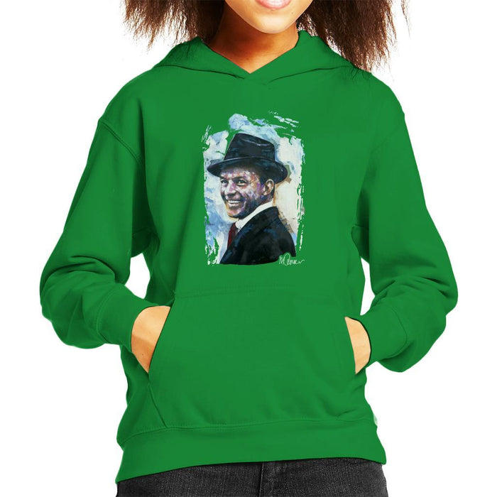 Sidney Maurer Original Portrait Of Frank Sinatra Hat Kids Hooded Sweatshirt - Kids Boys Hooded Sweatshirt
