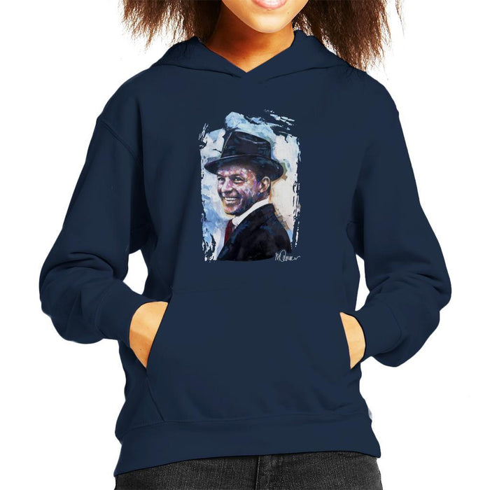 Sidney Maurer Original Portrait Of Frank Sinatra Hat Kids Hooded Sweatshirt - Kids Boys Hooded Sweatshirt
