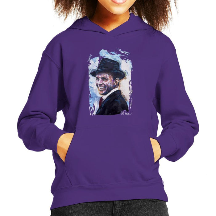 Sidney Maurer Original Portrait Of Frank Sinatra Hat Kids Hooded Sweatshirt - Kids Boys Hooded Sweatshirt