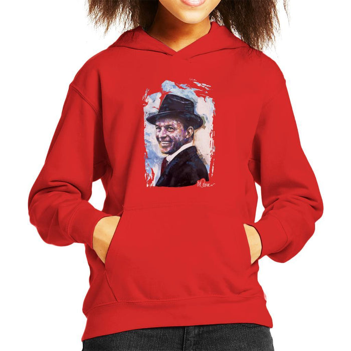 Sidney Maurer Original Portrait Of Frank Sinatra Hat Kids Hooded Sweatshirt - Kids Boys Hooded Sweatshirt
