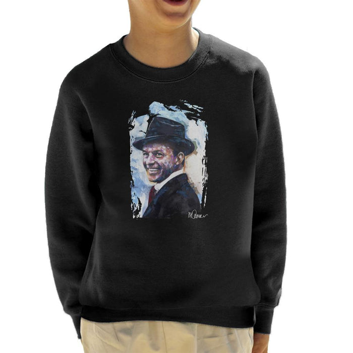 Sidney Maurer Original Portrait Of Frank Sinatra Hat Kids Sweatshirt - Kids Boys Sweatshirt