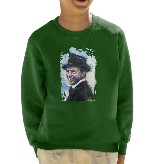 Sidney Maurer Original Portrait Of Frank Sinatra Hat Kids Sweatshirt - Kids Boys Sweatshirt