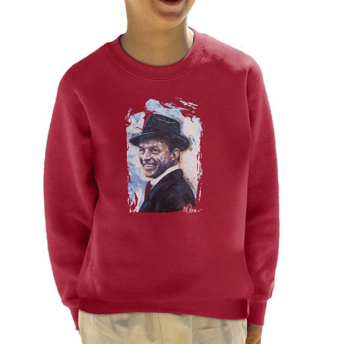 Sidney Maurer Original Portrait Of Frank Sinatra Hat Kids Sweatshirt - Kids Boys Sweatshirt