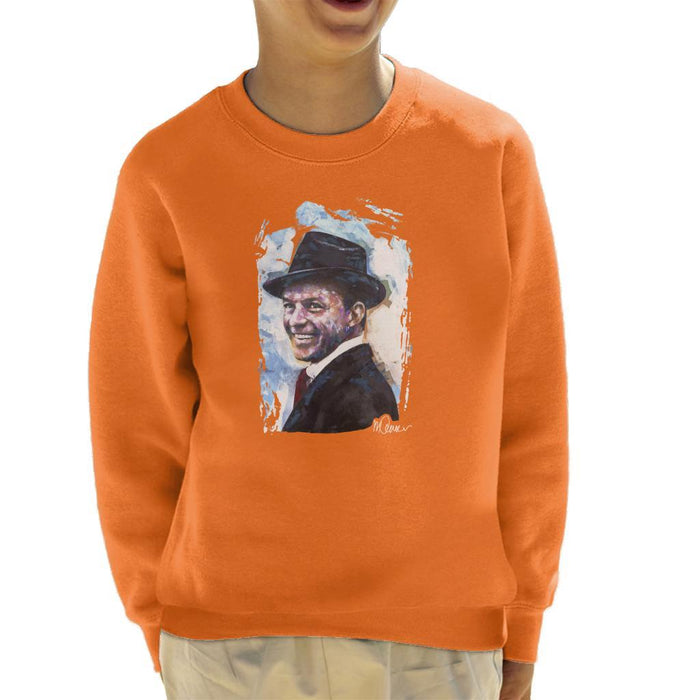 Sidney Maurer Original Portrait Of Frank Sinatra Hat Kids Sweatshirt - Kids Boys Sweatshirt