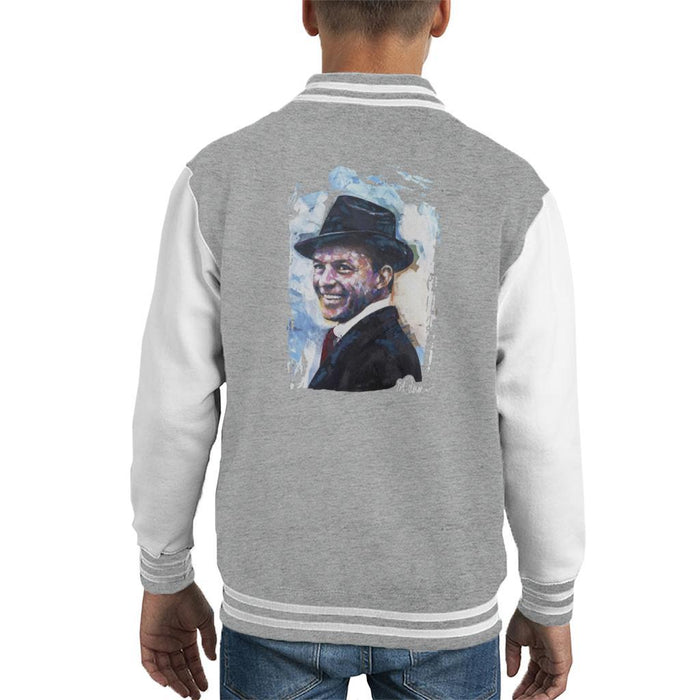 Sidney Maurer Original Portrait Of Frank Sinatra Hat Kids Varsity Jacket - Kids Boys Varsity Jacket