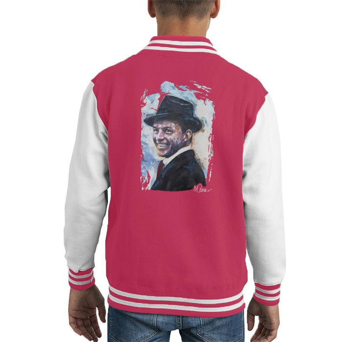 Sidney Maurer Original Portrait Of Frank Sinatra Hat Kids Varsity Jacket - Kids Boys Varsity Jacket