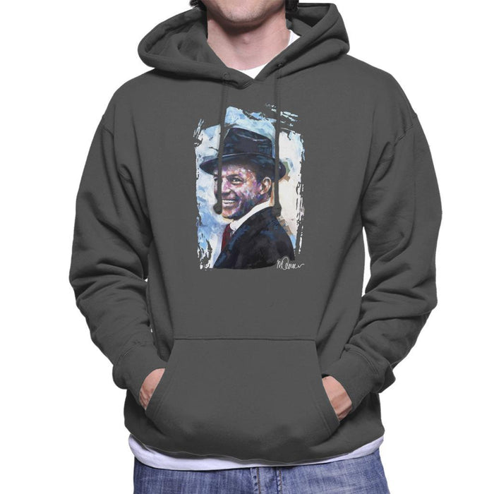 Sidney Maurer Original Portrait Of Frank Sinatra Hat Mens Hooded Sweatshirt - Mens Hooded Sweatshirt