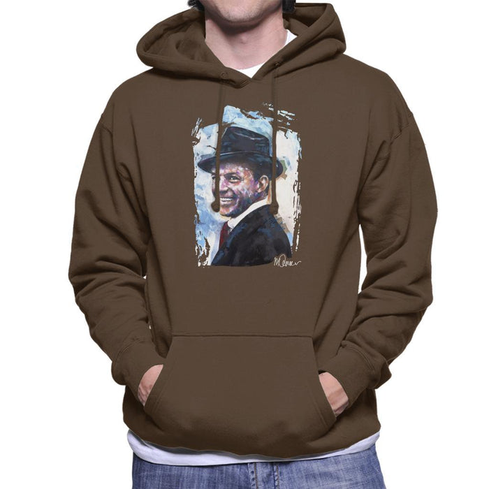 Sidney Maurer Original Portrait Of Frank Sinatra Hat Mens Hooded Sweatshirt - Mens Hooded Sweatshirt